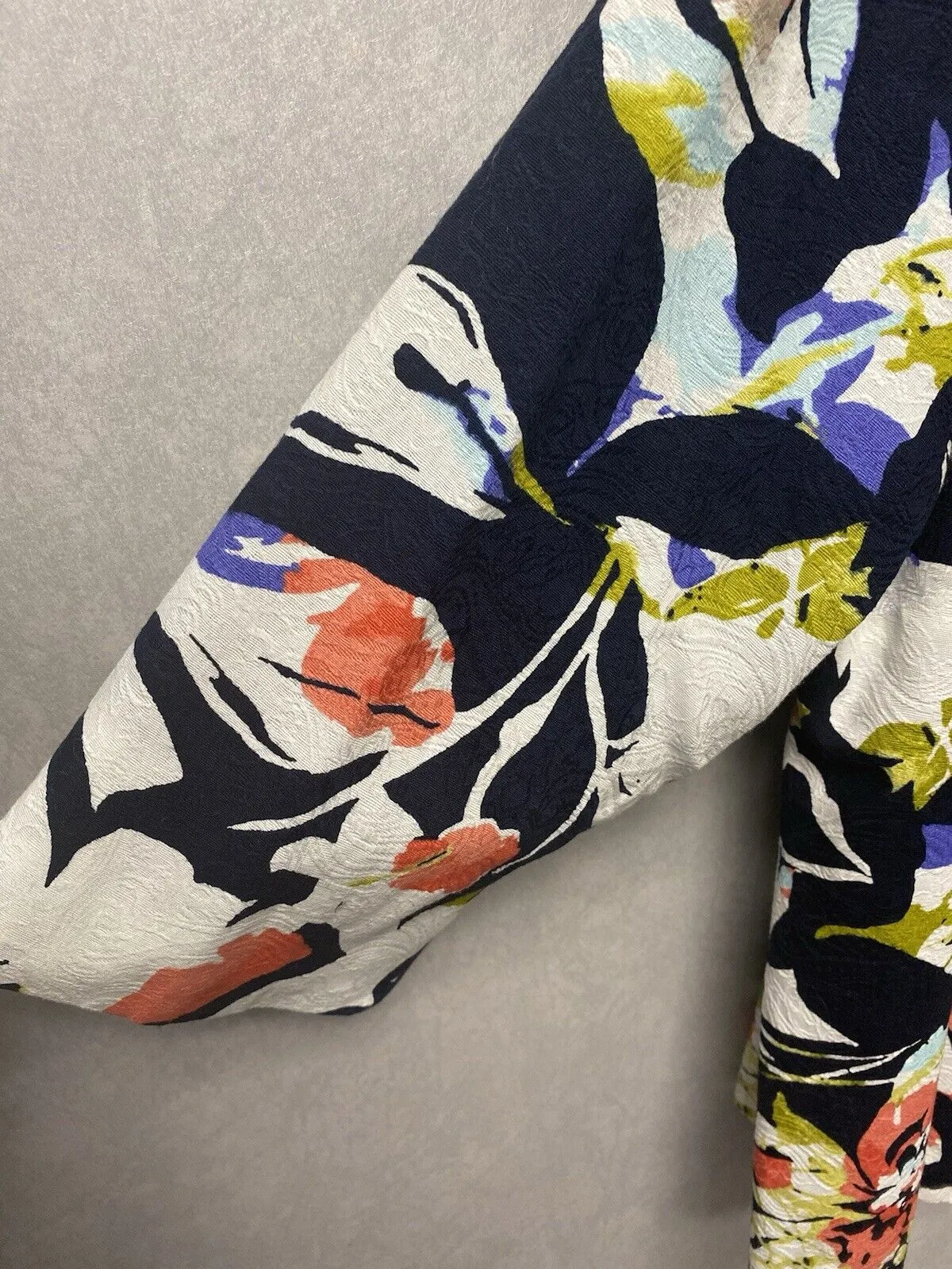 Alfred Dunner Floral Blazer Jacket Lined Navy White Coral -Size 24W