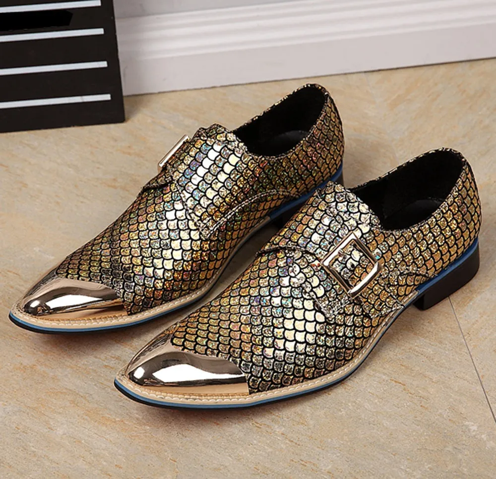 Animal Pattern Steel Toe Low Top Men Oxford Shoes