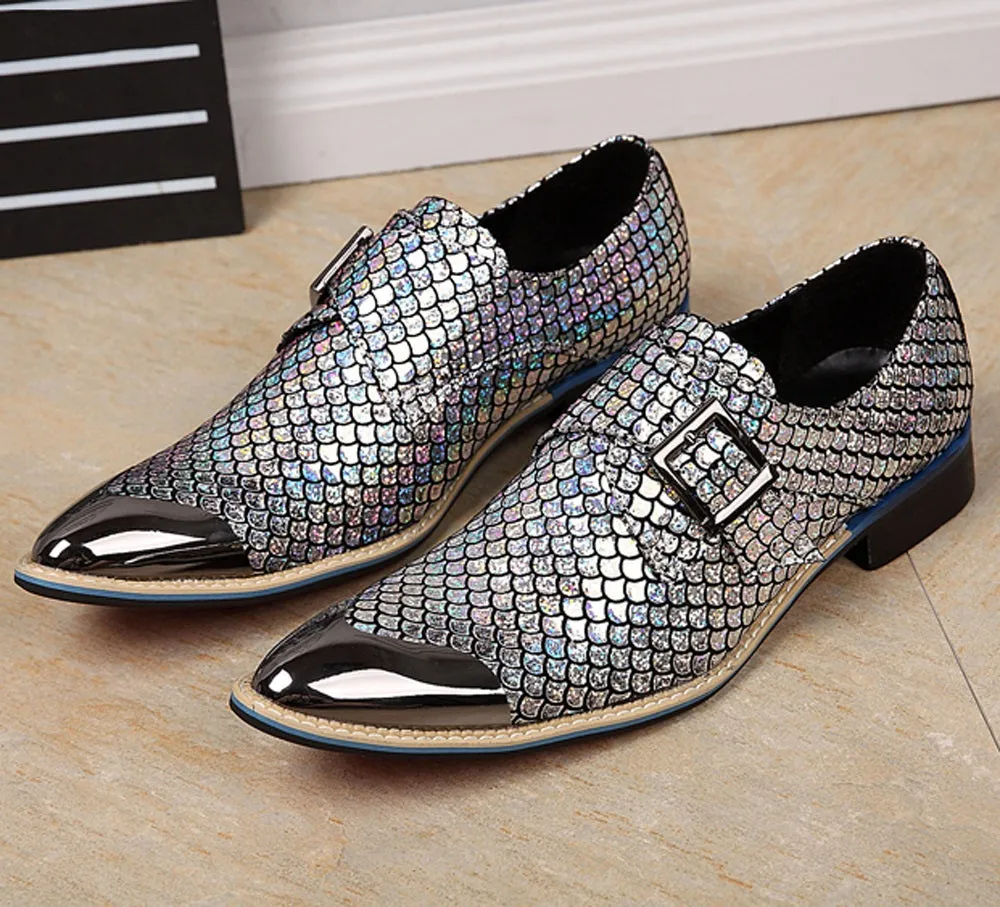 Animal Pattern Steel Toe Low Top Men Oxford Shoes