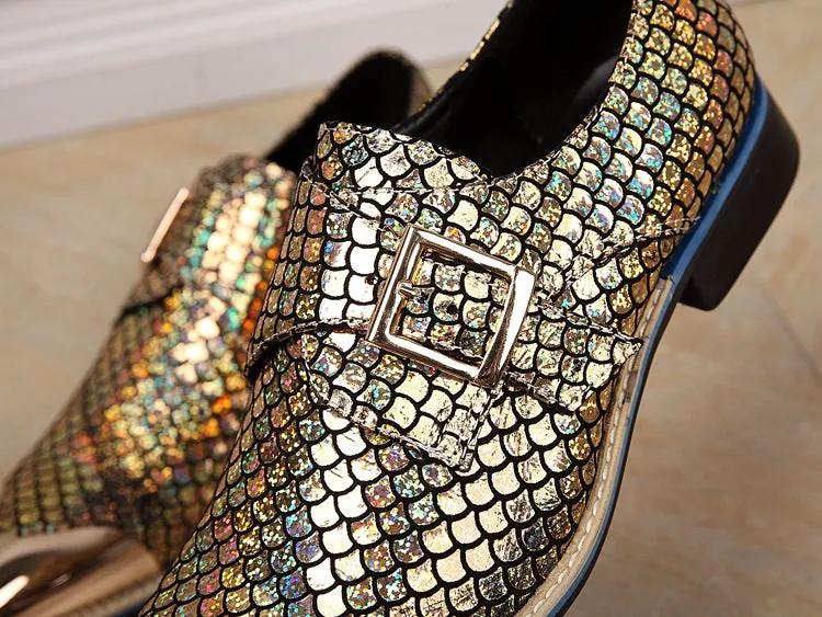 Animal Pattern Steel Toe Low Top Men Oxford Shoes