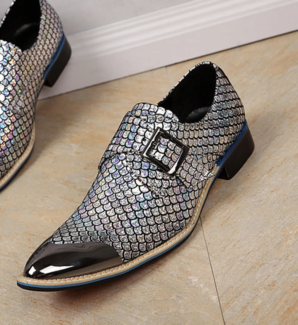Animal Pattern Steel Toe Low Top Men Oxford Shoes