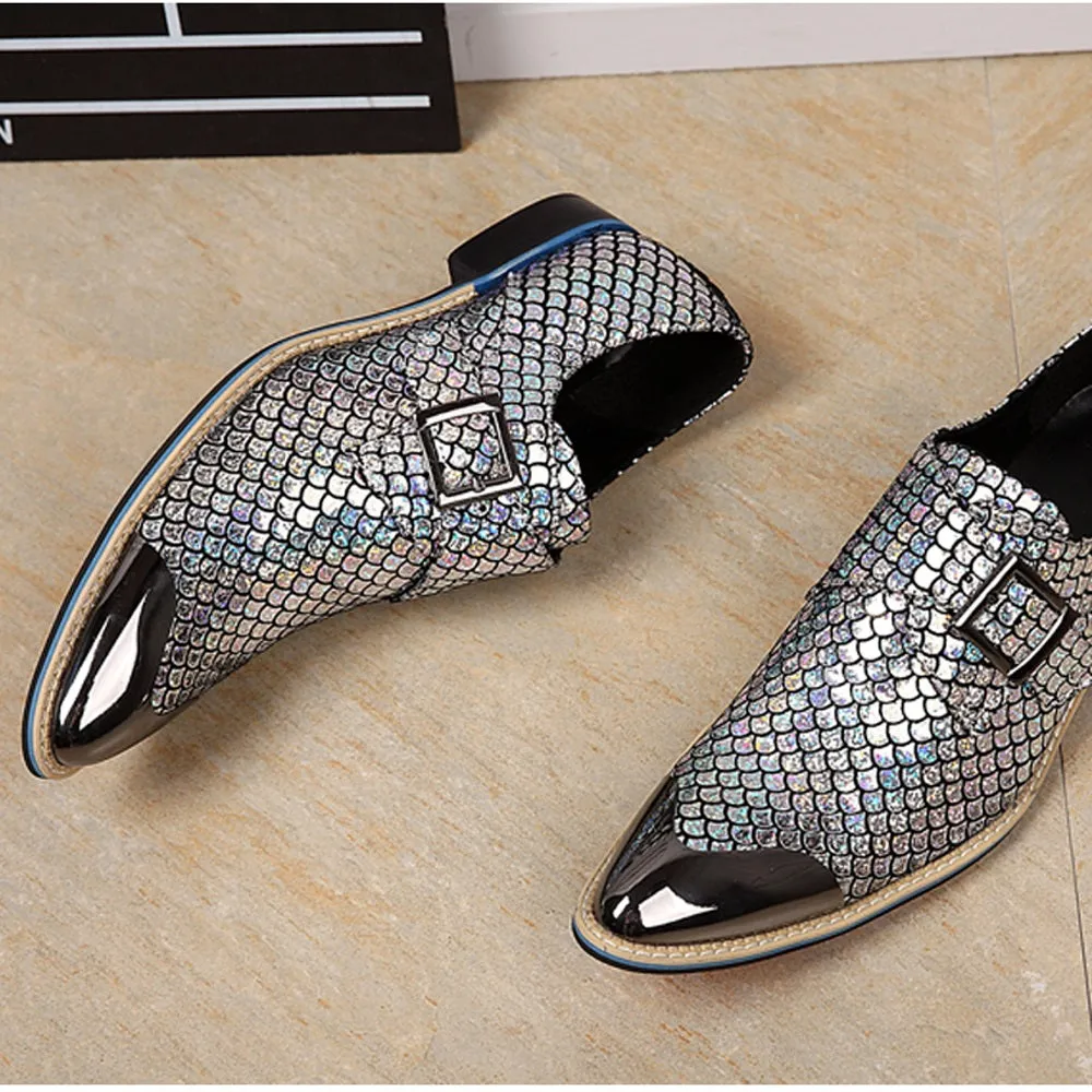 Animal Pattern Steel Toe Low Top Men Oxford Shoes