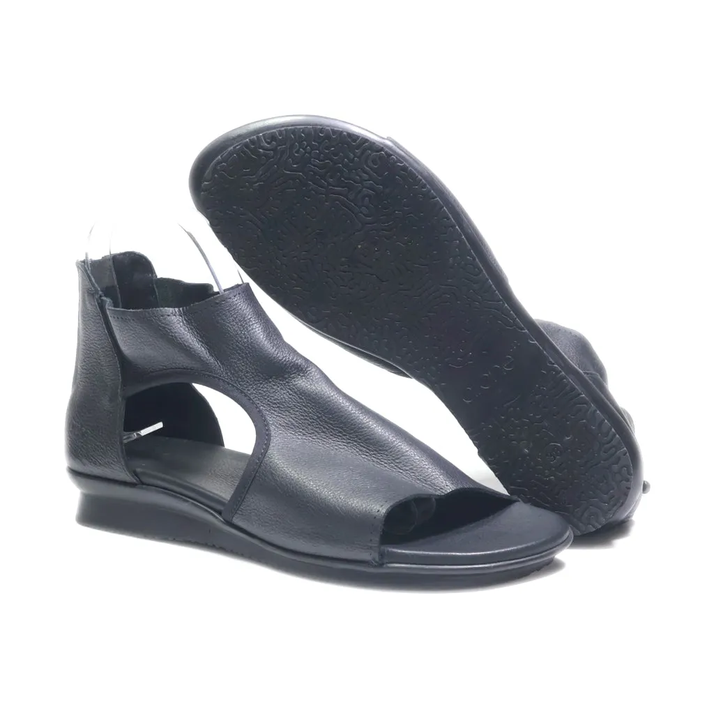Arche Flat Sandals Leather Black Colour For Women