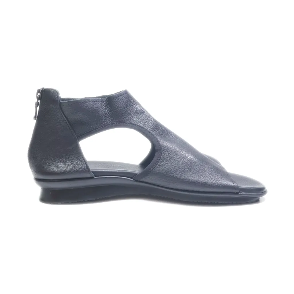 Arche Flat Sandals Leather Black Colour For Women