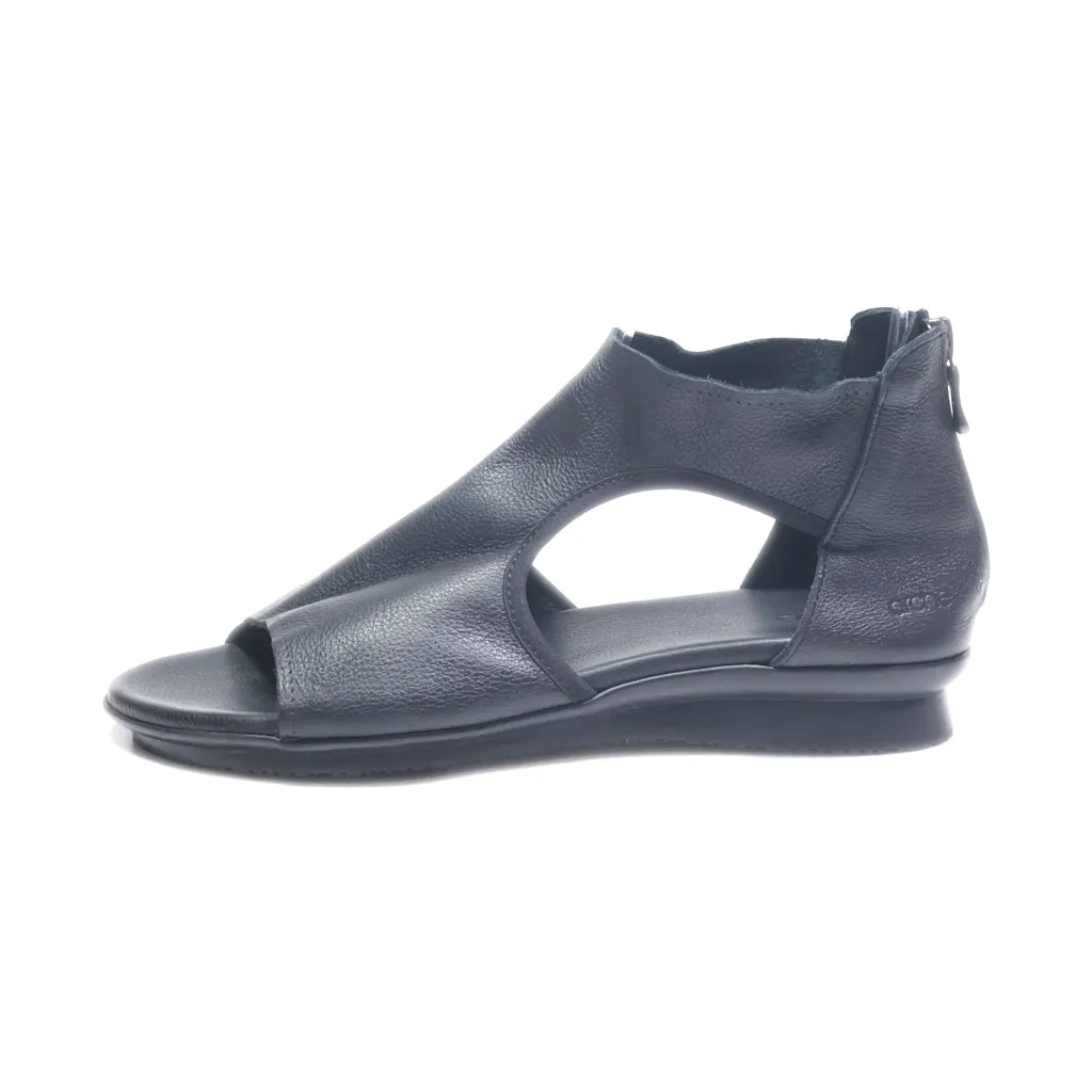 Arche Flat Sandals Leather Black Colour For Women