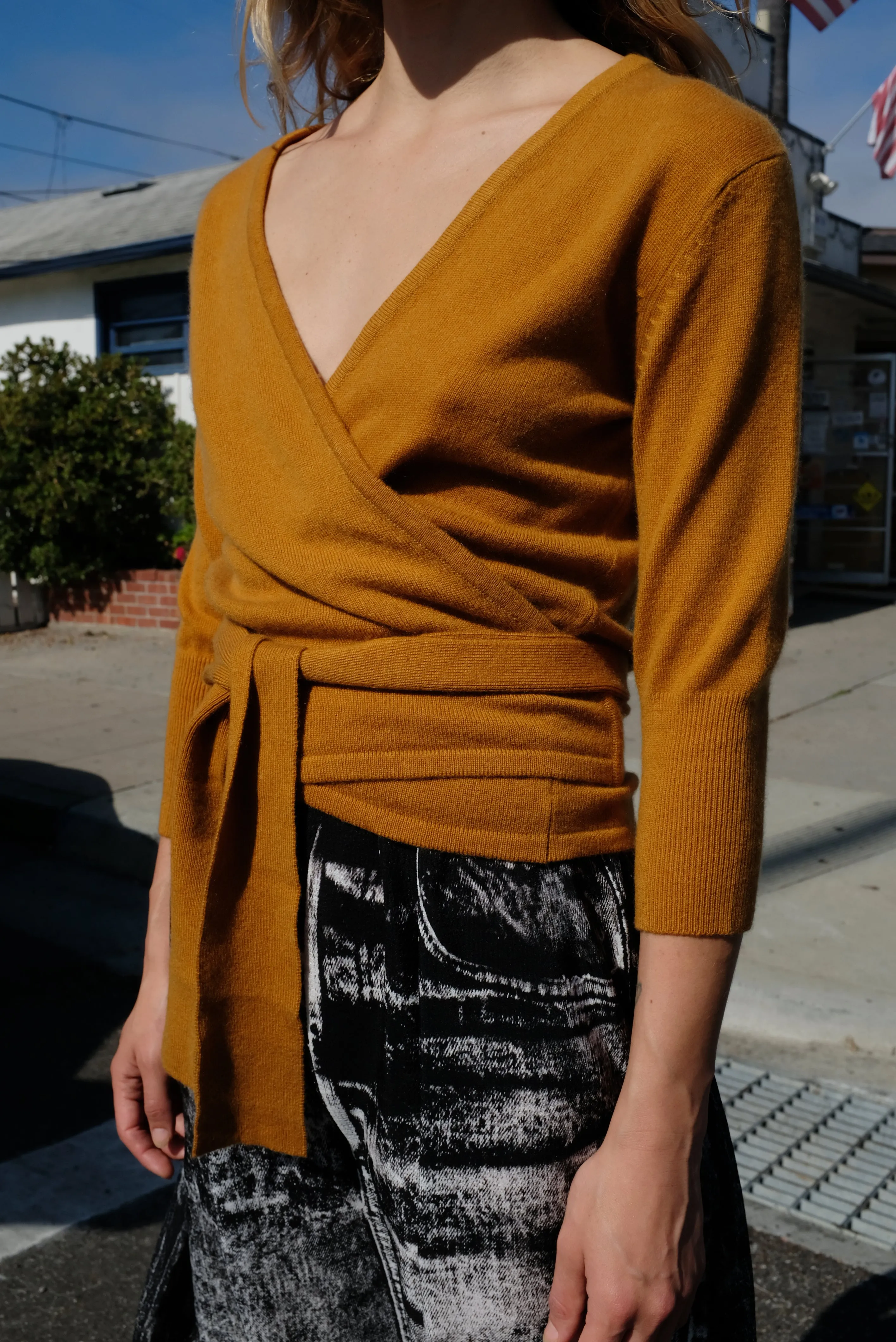 Beklina Cashmere Ballet Wrap Sweater Fools Gold