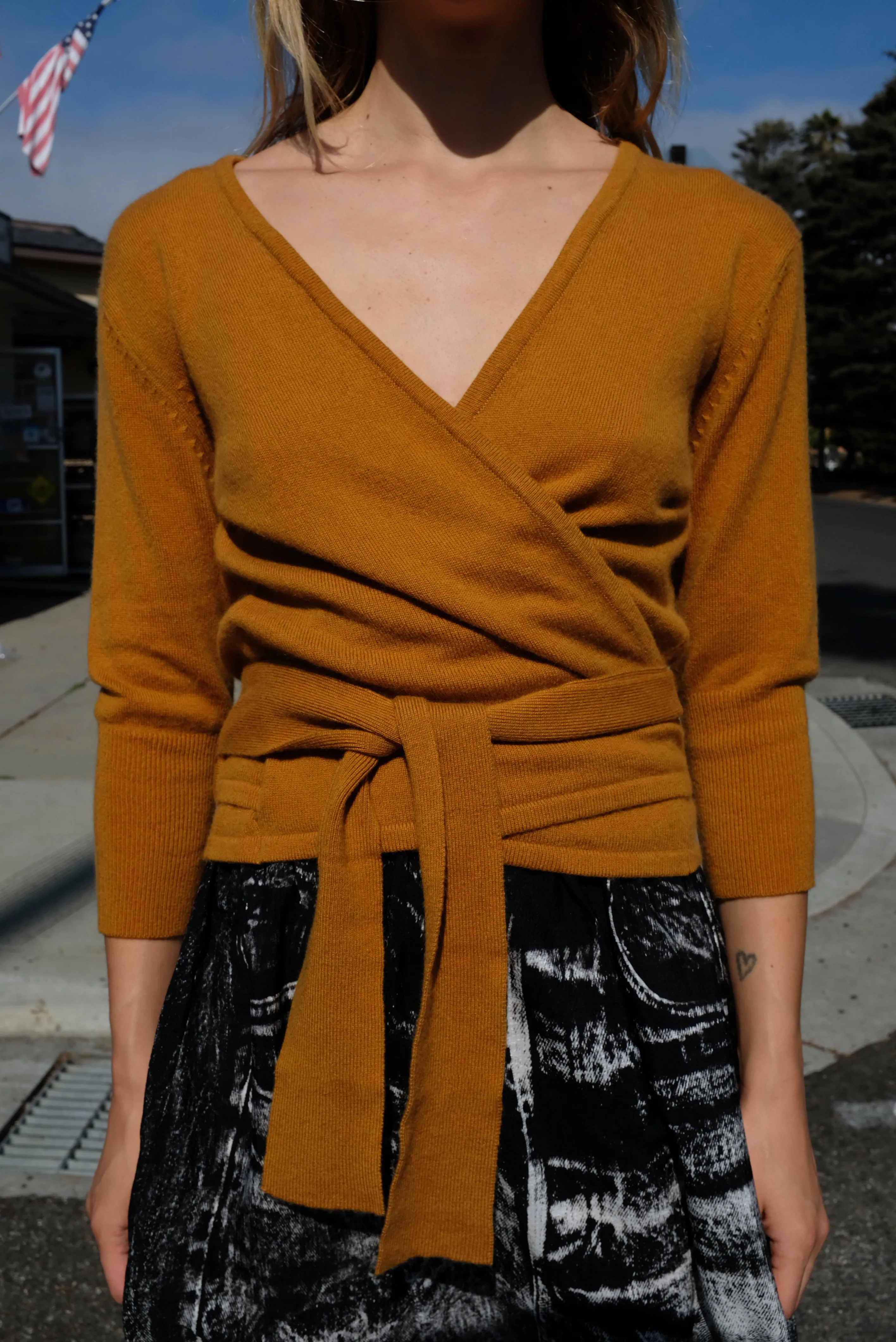 Beklina Cashmere Ballet Wrap Sweater Fools Gold