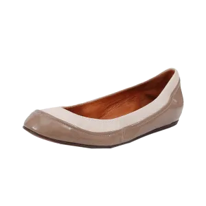 Bi-Material Ballerina Flat