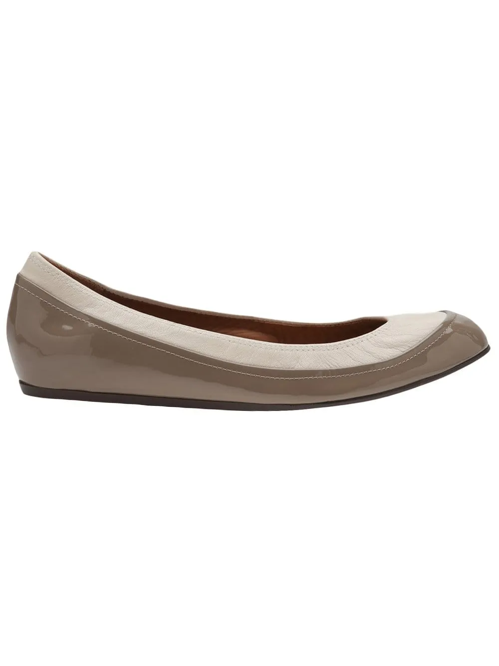 Bi-Material Ballerina Flat