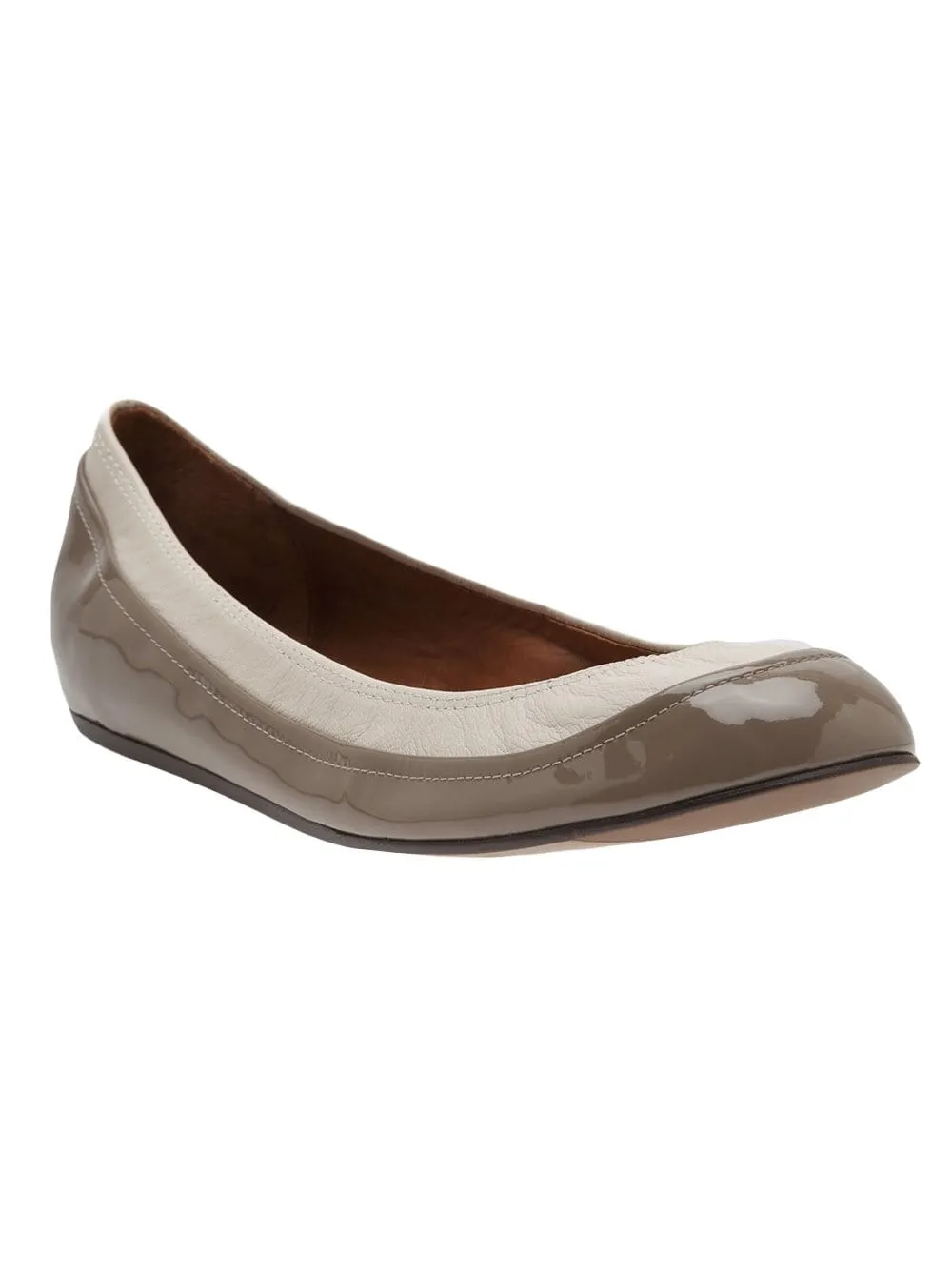 Bi-Material Ballerina Flat