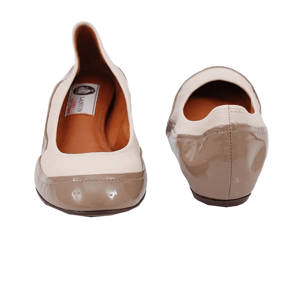 Bi-Material Ballerina Flat