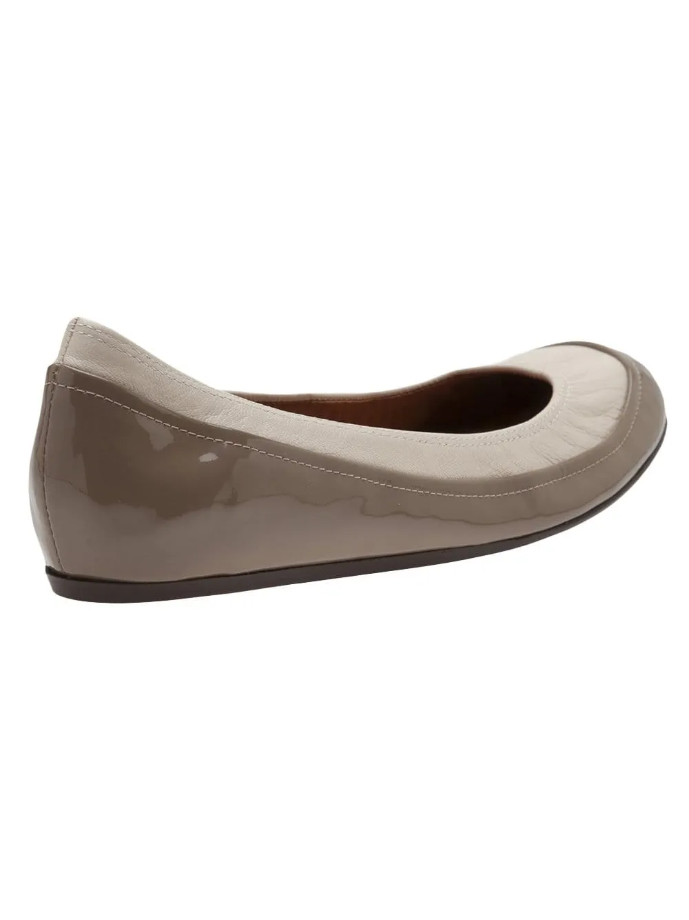 Bi-Material Ballerina Flat