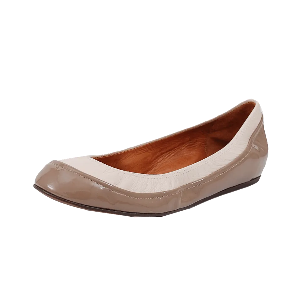 Bi-Material Ballerina Flat