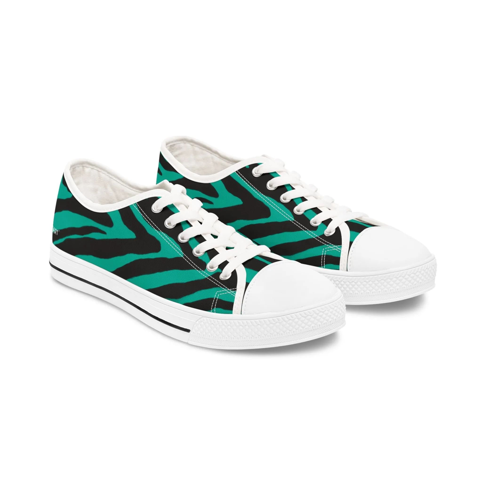 Blue Zebra Print Women's Sneakers, Zebra Striped Animal Print Women's Low Top Sneakers (US Size: 5.5-12)