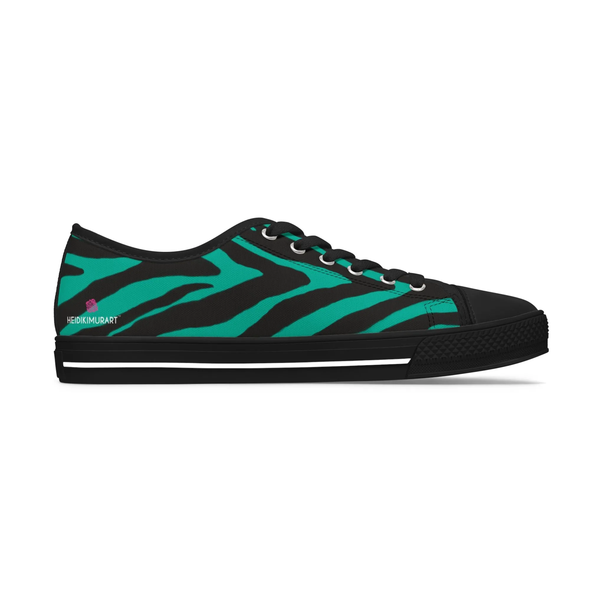 Blue Zebra Print Women's Sneakers, Zebra Striped Animal Print Women's Low Top Sneakers (US Size: 5.5-12)