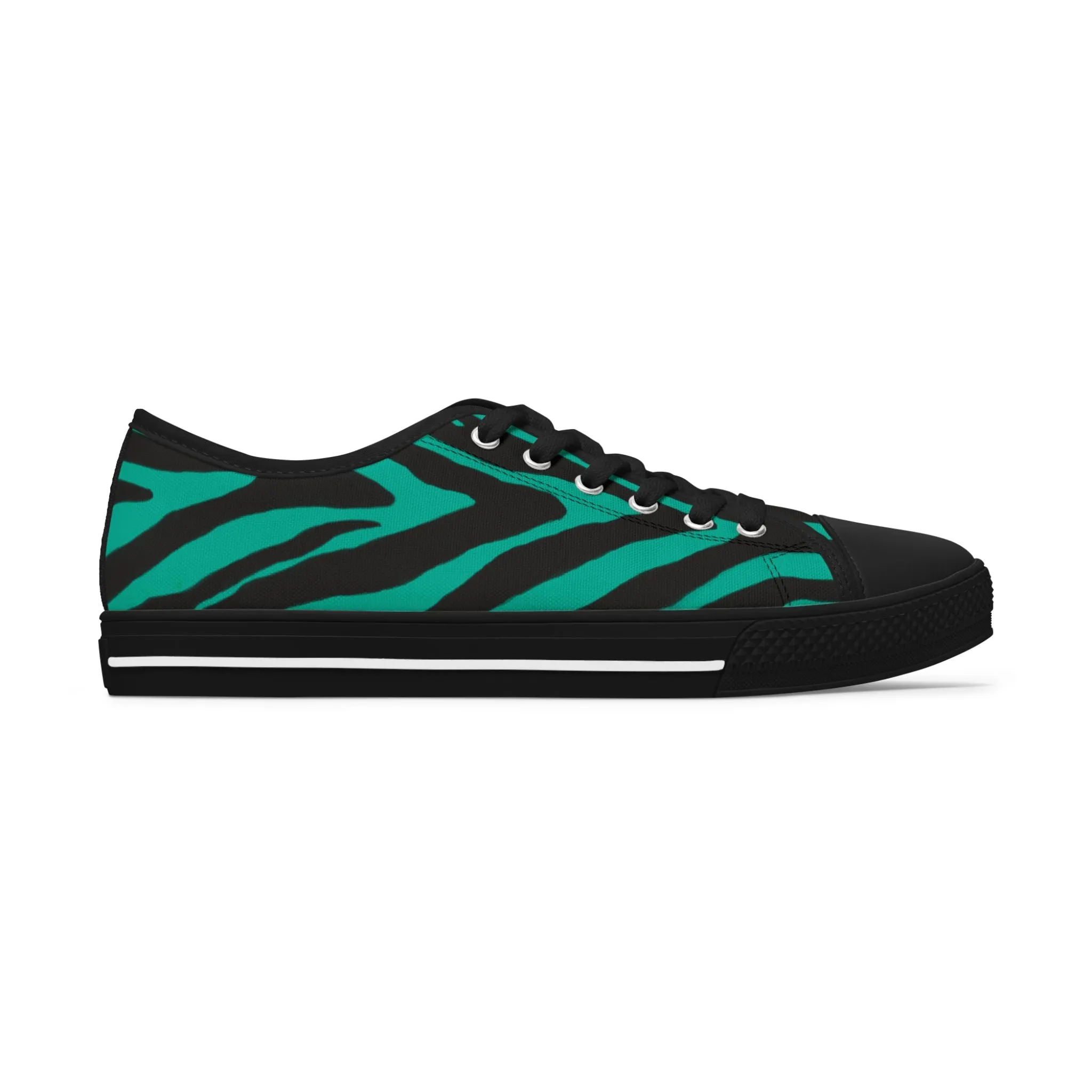 Blue Zebra Print Women's Sneakers, Zebra Striped Animal Print Women's Low Top Sneakers (US Size: 5.5-12)