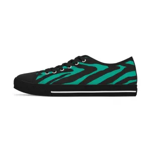 Blue Zebra Print Women's Sneakers, Zebra Striped Animal Print Women's Low Top Sneakers (US Size: 5.5-12)