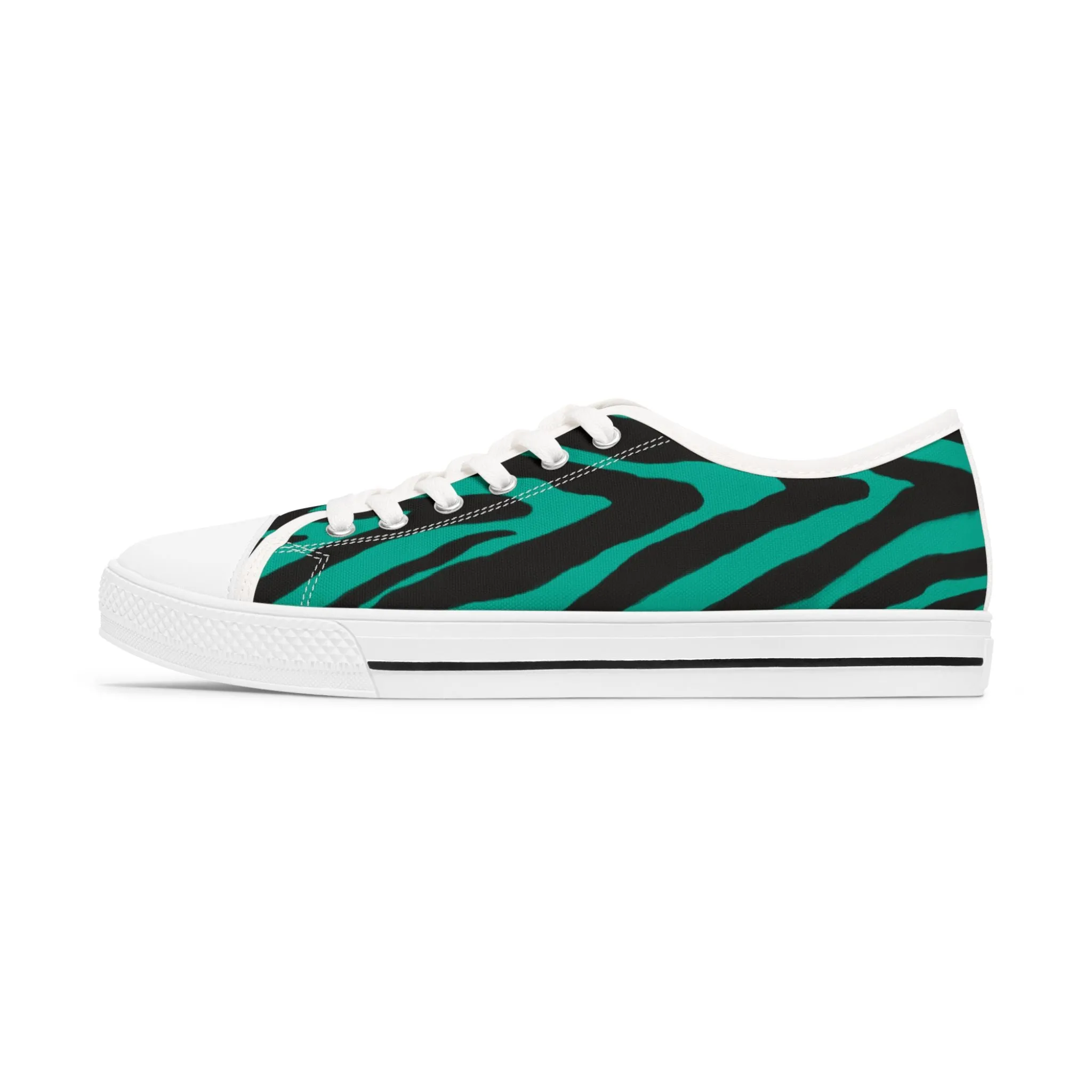 Blue Zebra Print Women's Sneakers, Zebra Striped Animal Print Women's Low Top Sneakers (US Size: 5.5-12)