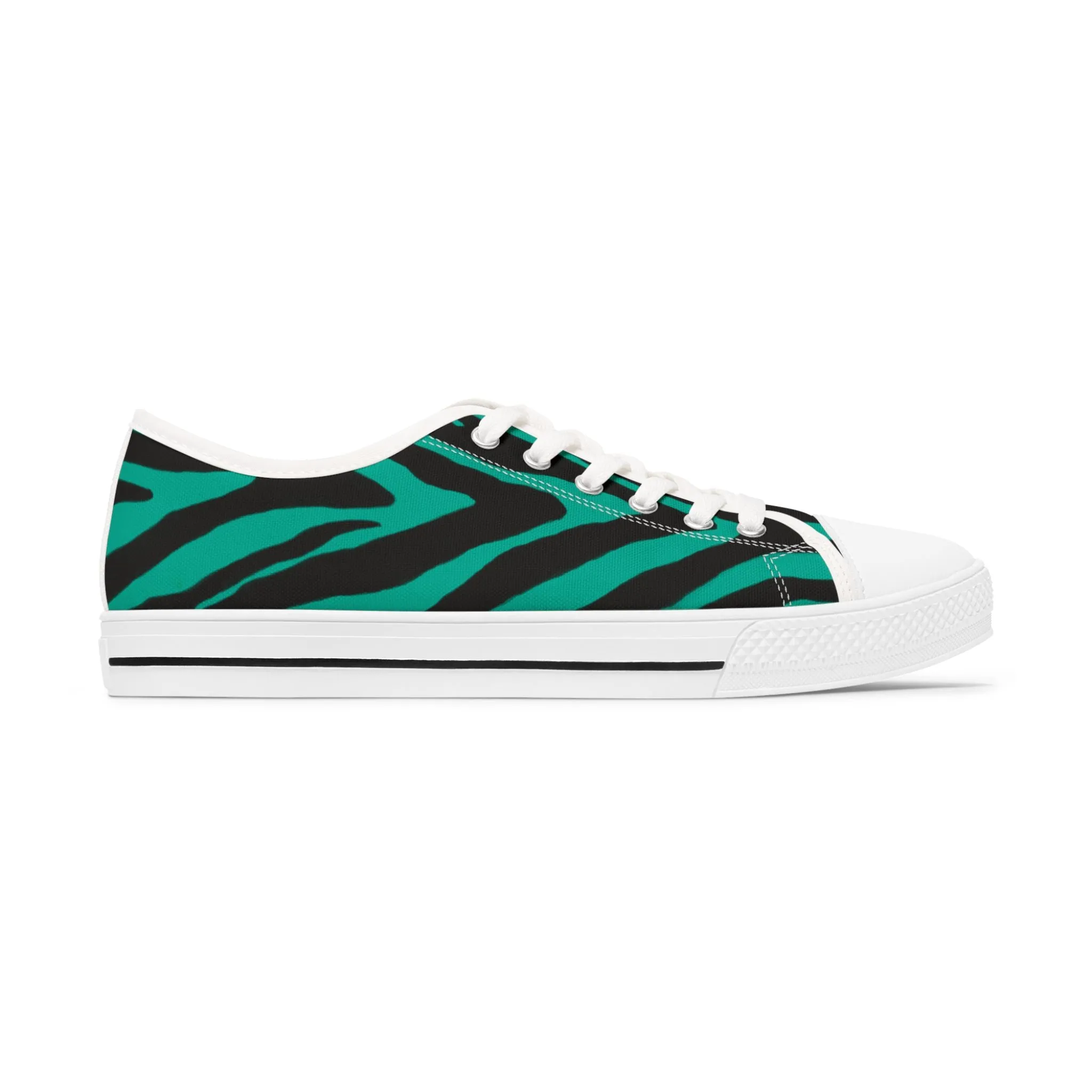 Blue Zebra Print Women's Sneakers, Zebra Striped Animal Print Women's Low Top Sneakers (US Size: 5.5-12)