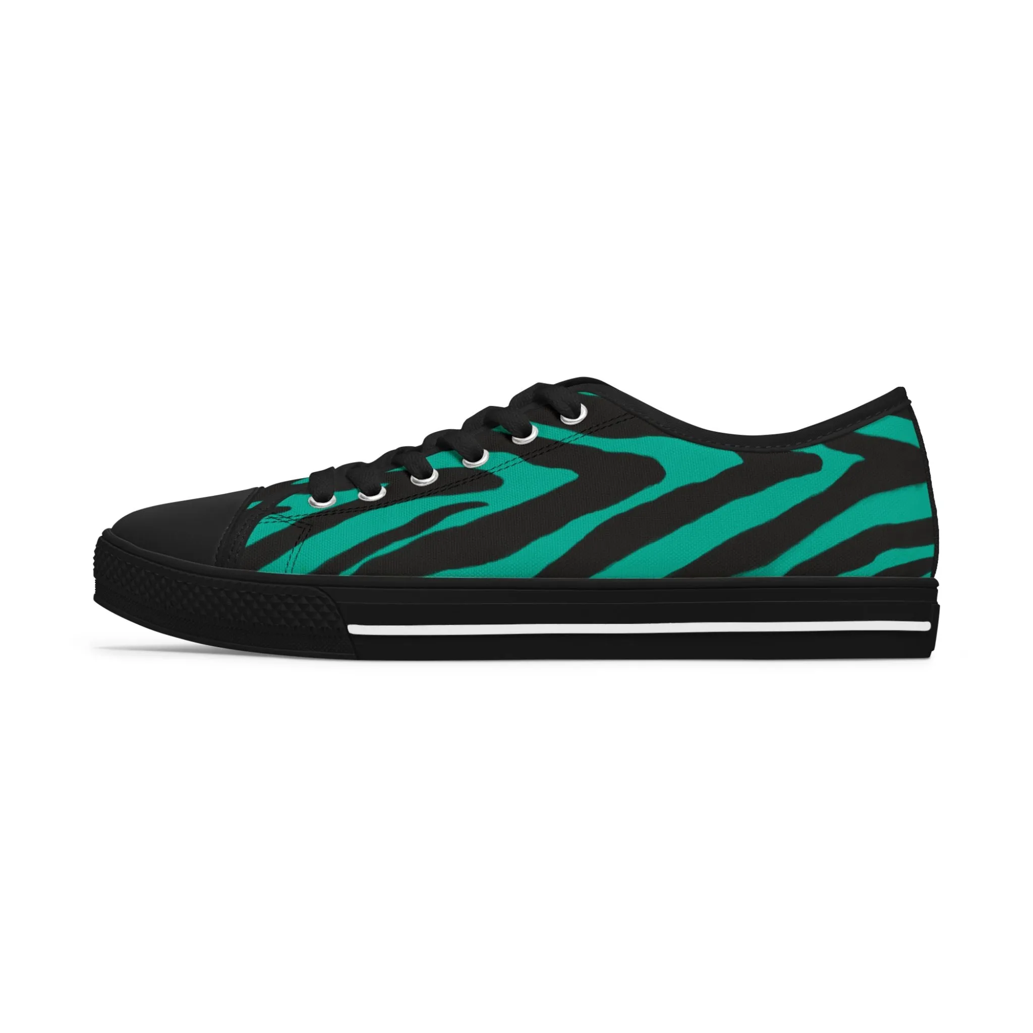 Blue Zebra Print Women's Sneakers, Zebra Striped Animal Print Women's Low Top Sneakers (US Size: 5.5-12)