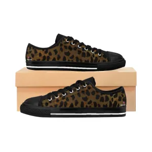 Brown Cheetah Print Women's Sneakers, Animal Print Best Tennis Casual Shoes For Women (US Size: 6-12)
