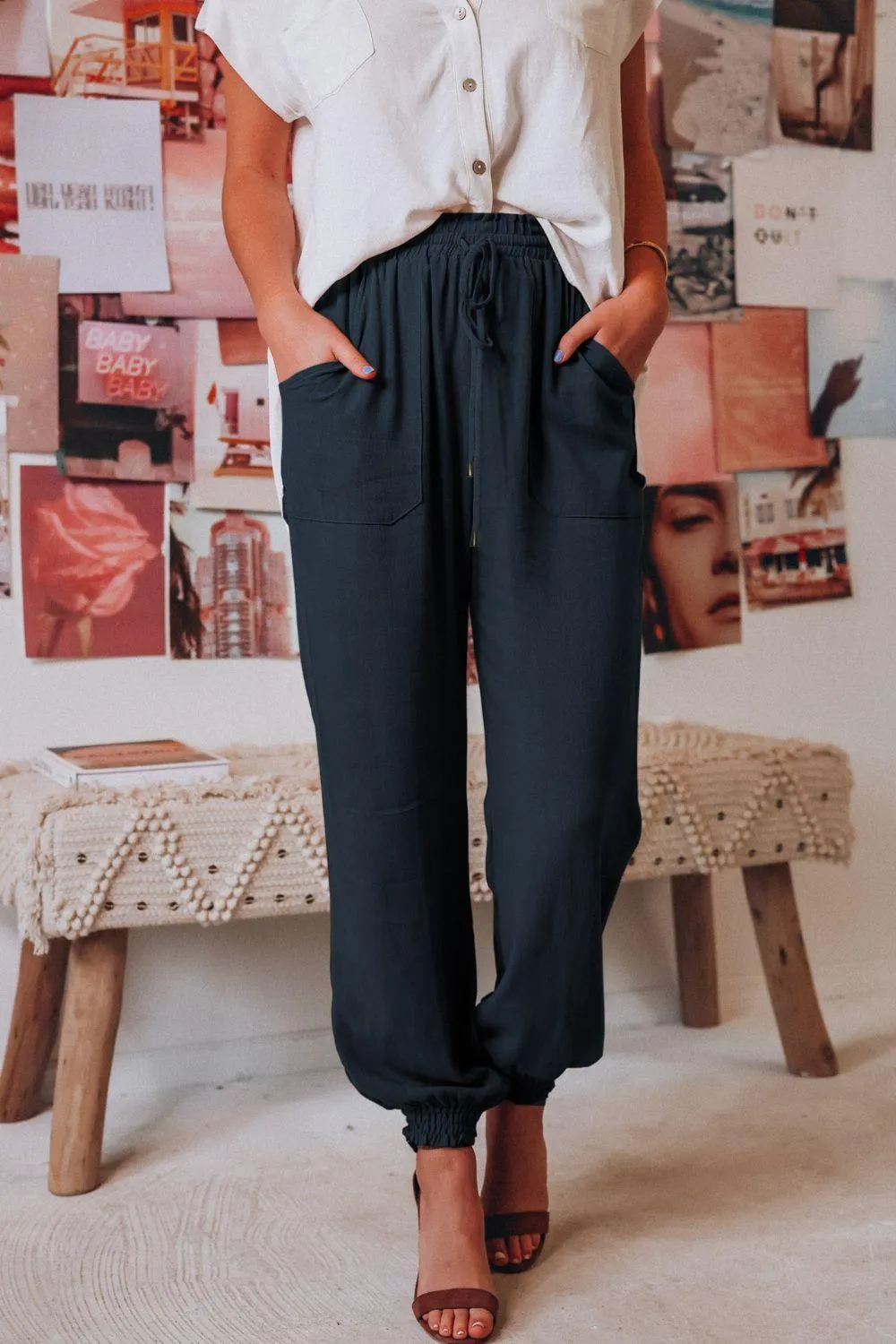 Comfy Free Tied Long Joggers with Pockets