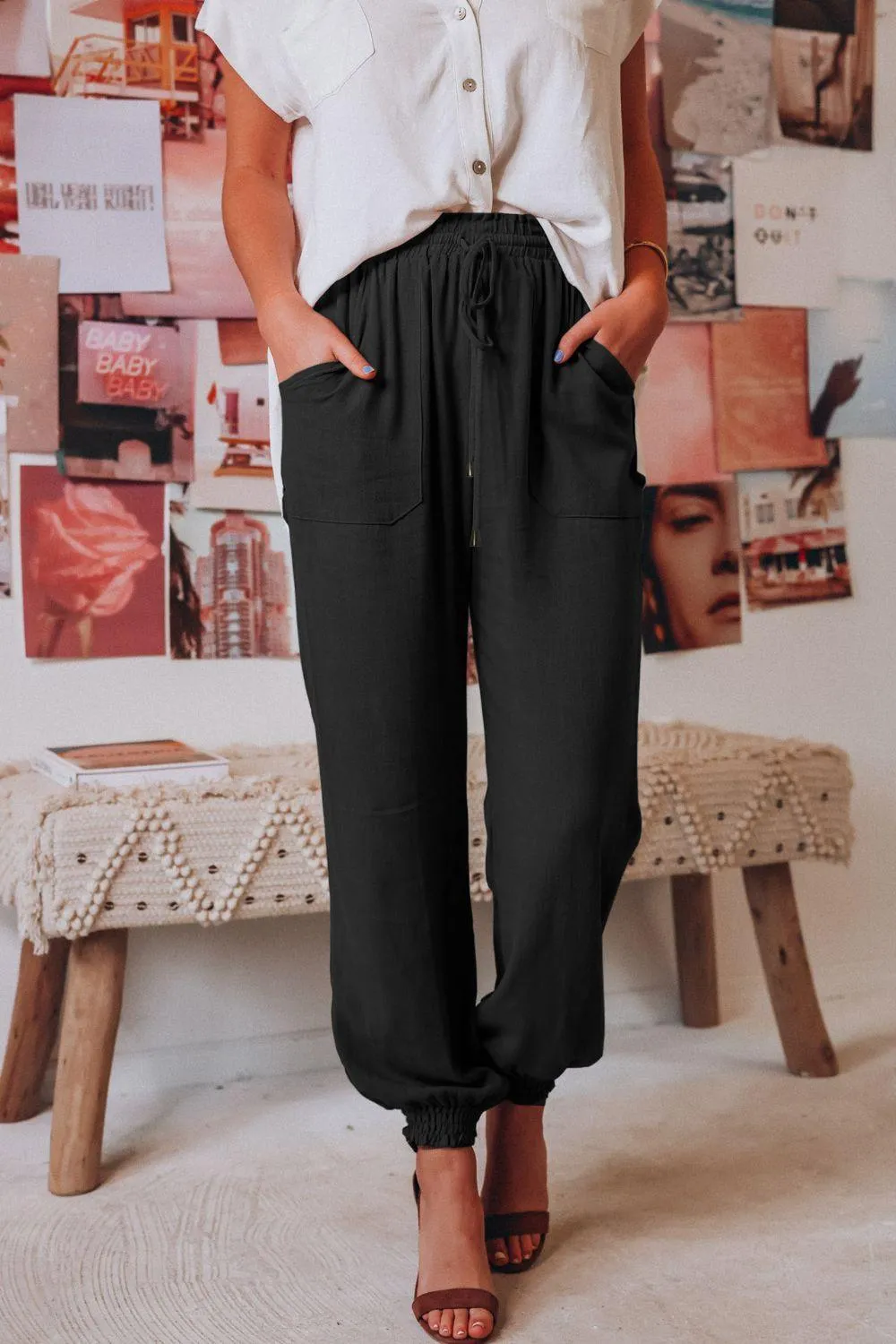 Comfy Free Tied Long Joggers with Pockets