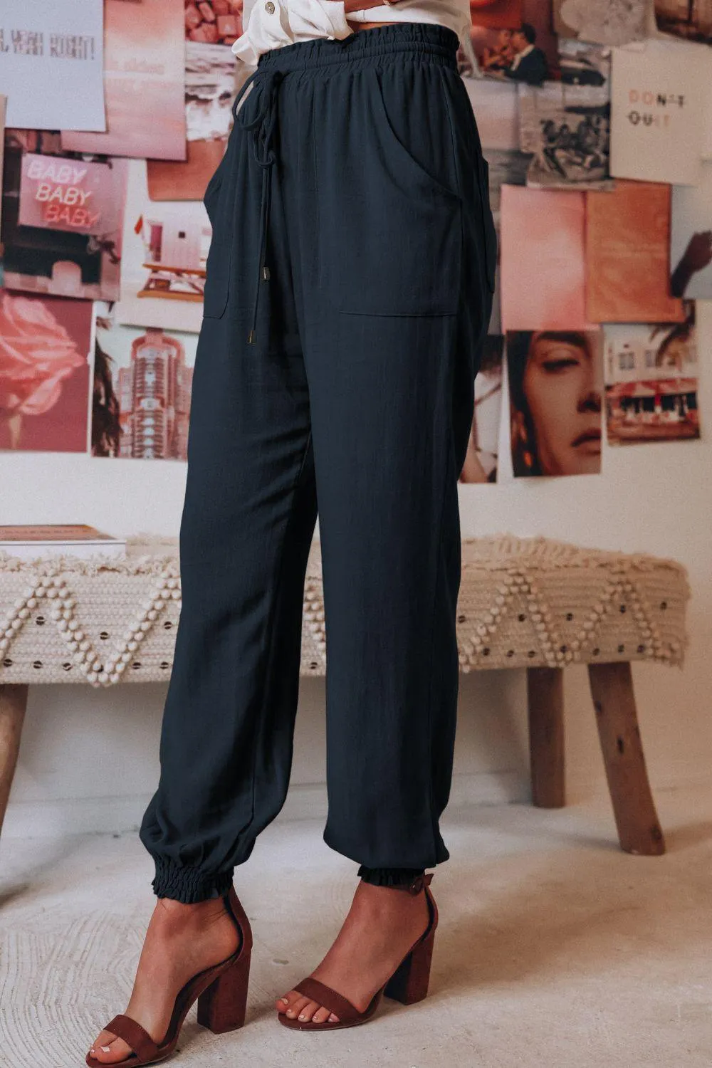 Comfy Free Tied Long Joggers with Pockets