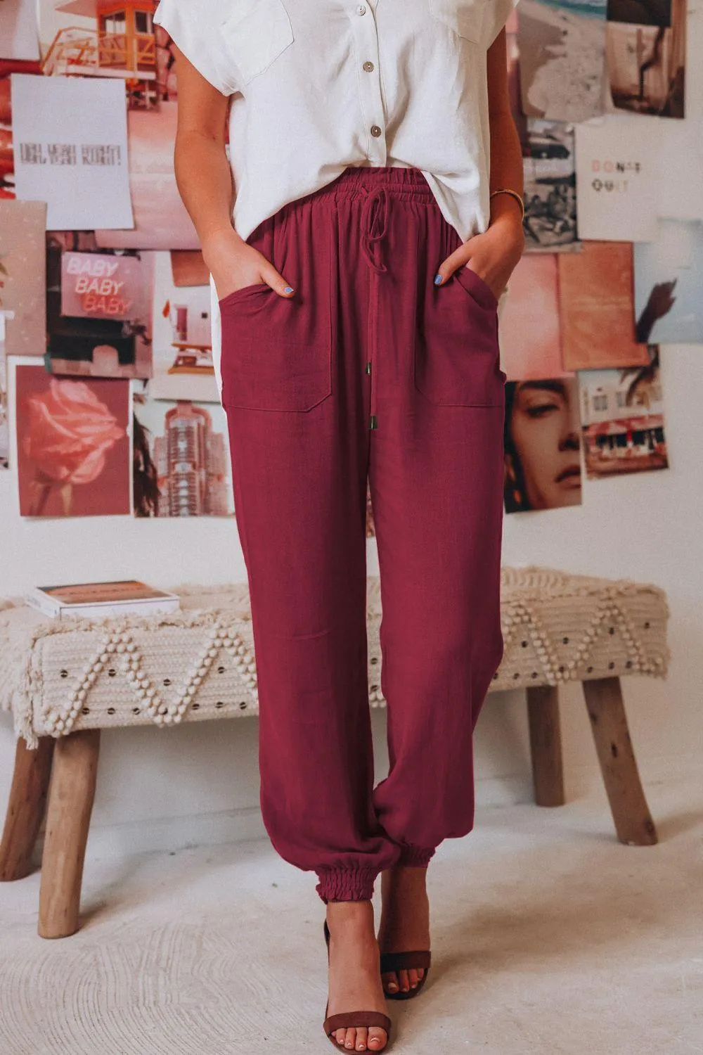 Comfy Free Tied Long Joggers with Pockets
