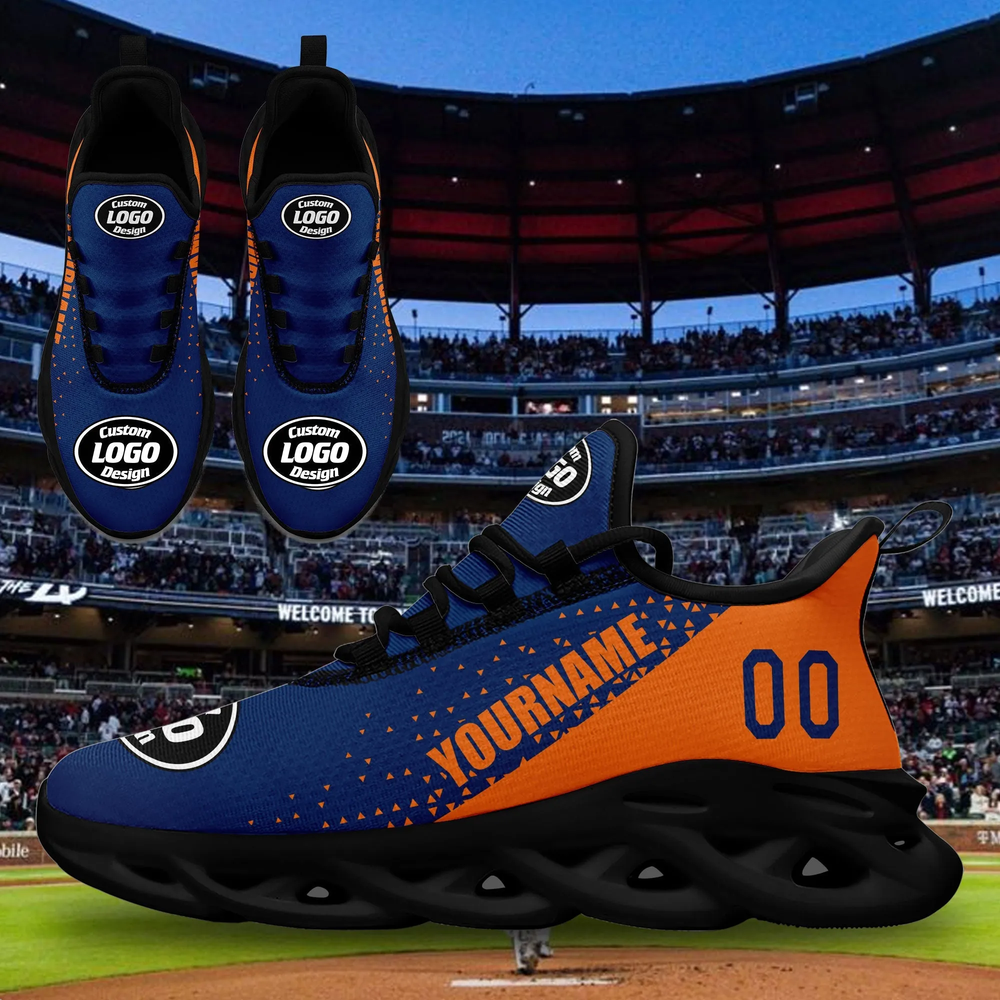 Corporate Gifts,Custom Blue Orange Jersey MaxSoul Shoes and Hat Combo Offer Personalized ZH-D0b0090-c