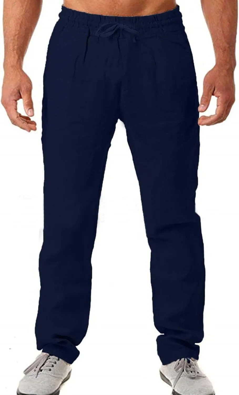 Cotton Workout Pants for Men Breathable Comfy Trousers Summer Loose Fit Baggy Long Pant Hiking Gym Joggers Pants