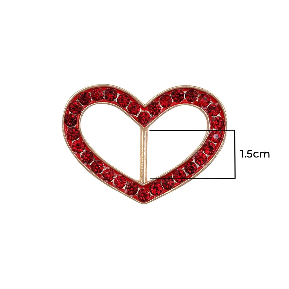 Cute Heart Shape Diamond Buckle for Belts/Shoes/Dresses