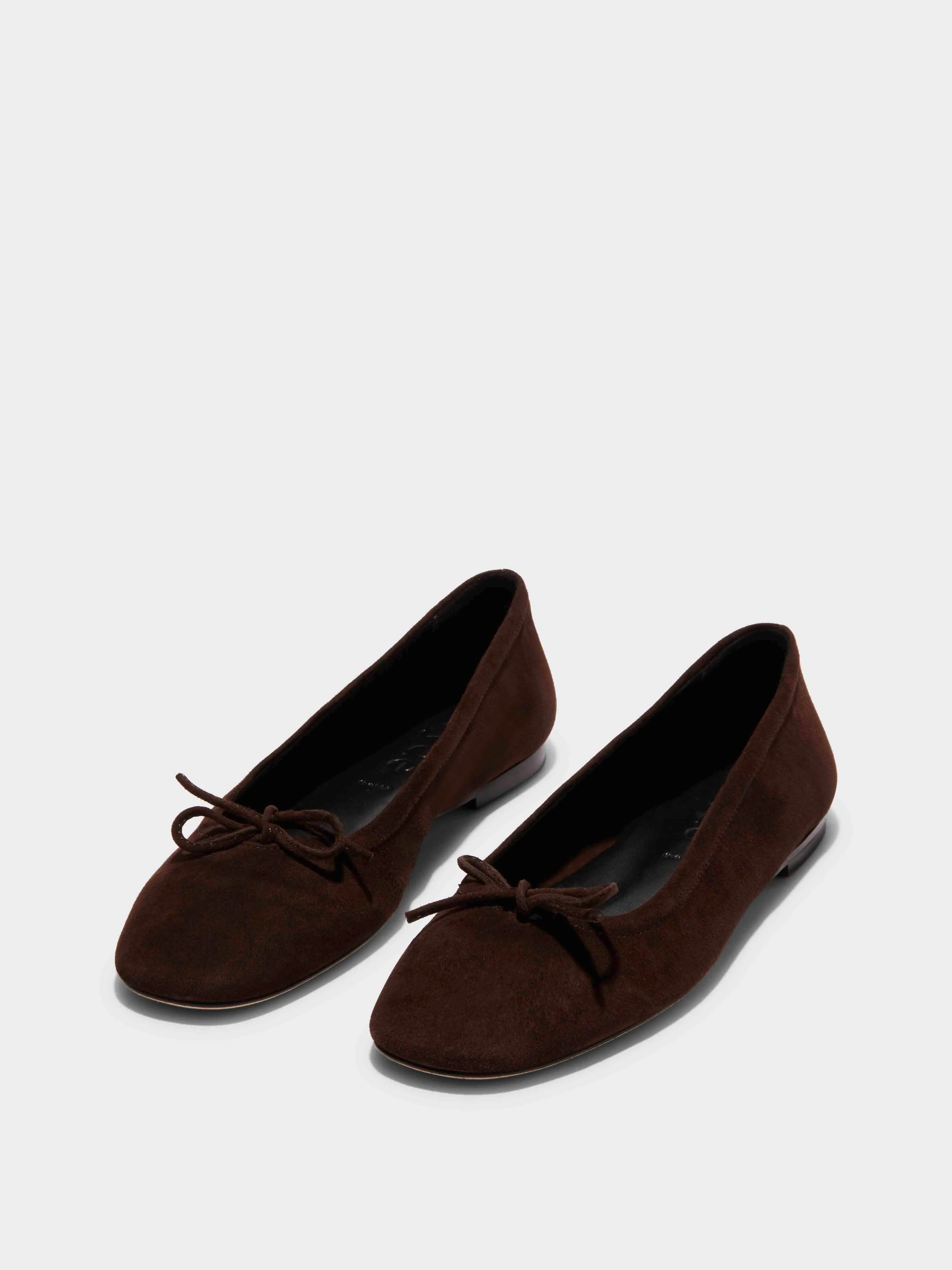 Delfina Suede Ballet Flat in Moka