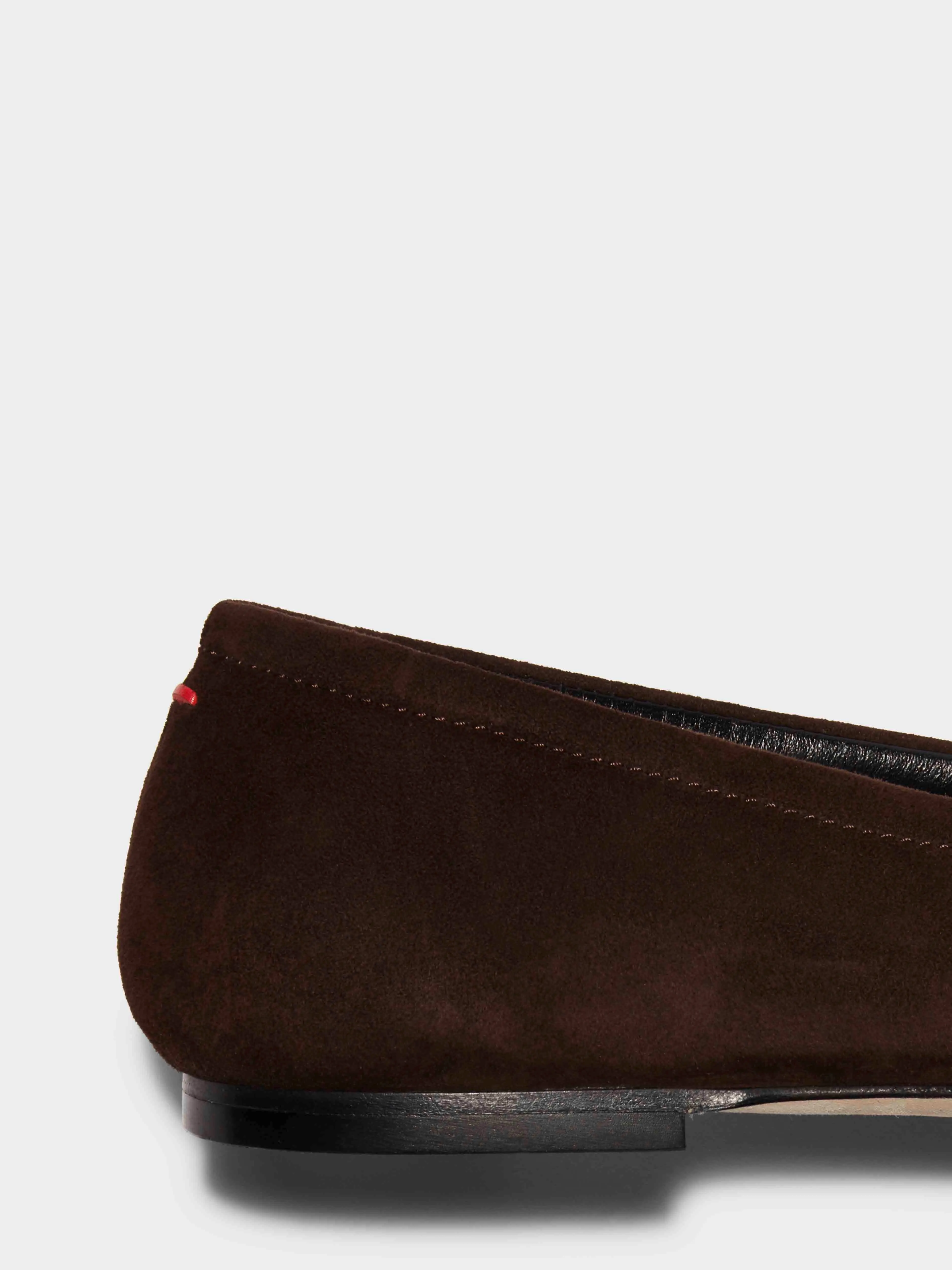 Delfina Suede Ballet Flat in Moka