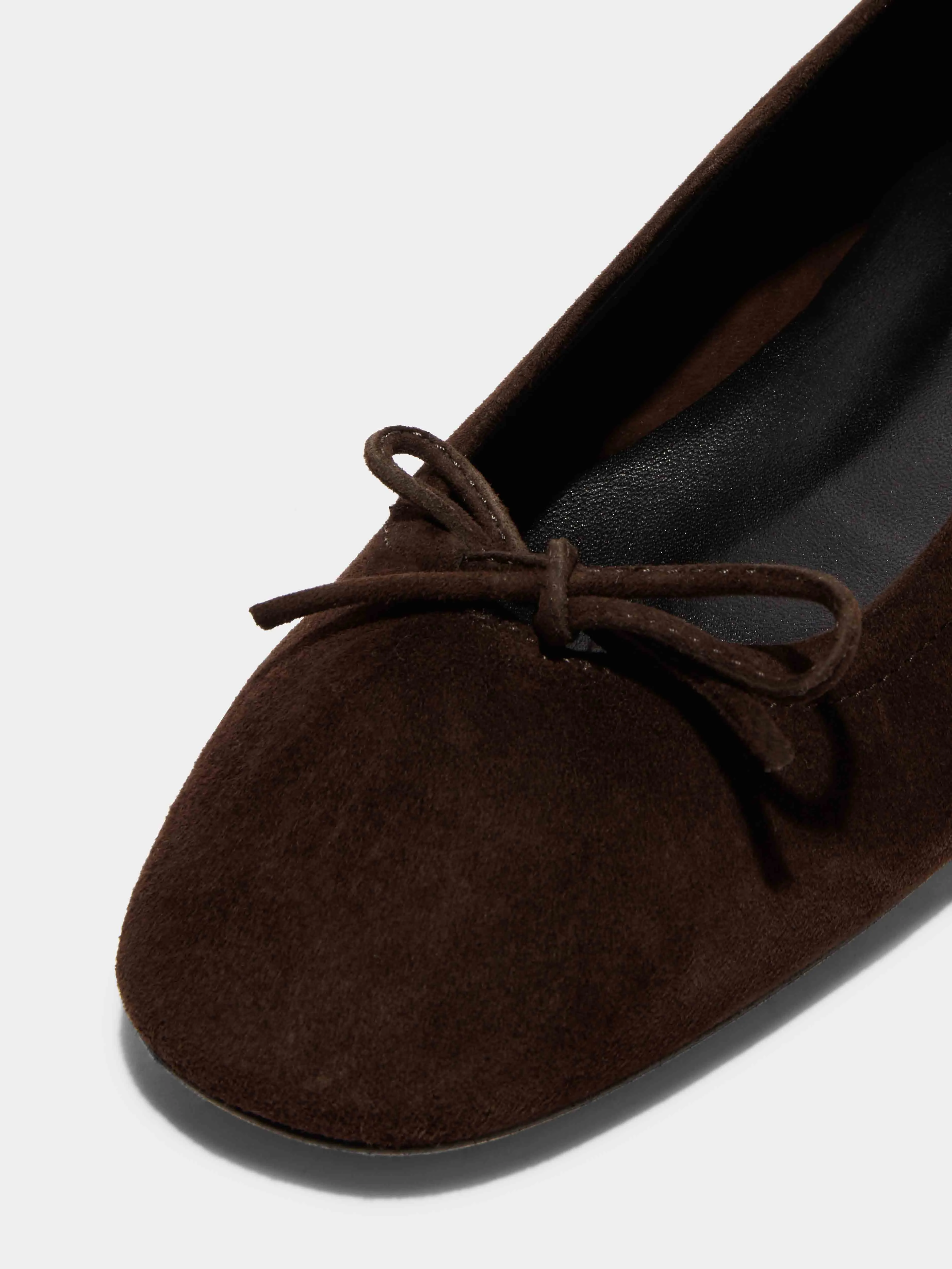 Delfina Suede Ballet Flat in Moka