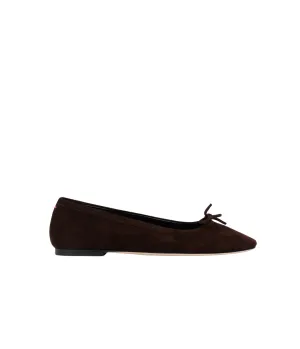 Delfina Suede Ballet Flat in Moka