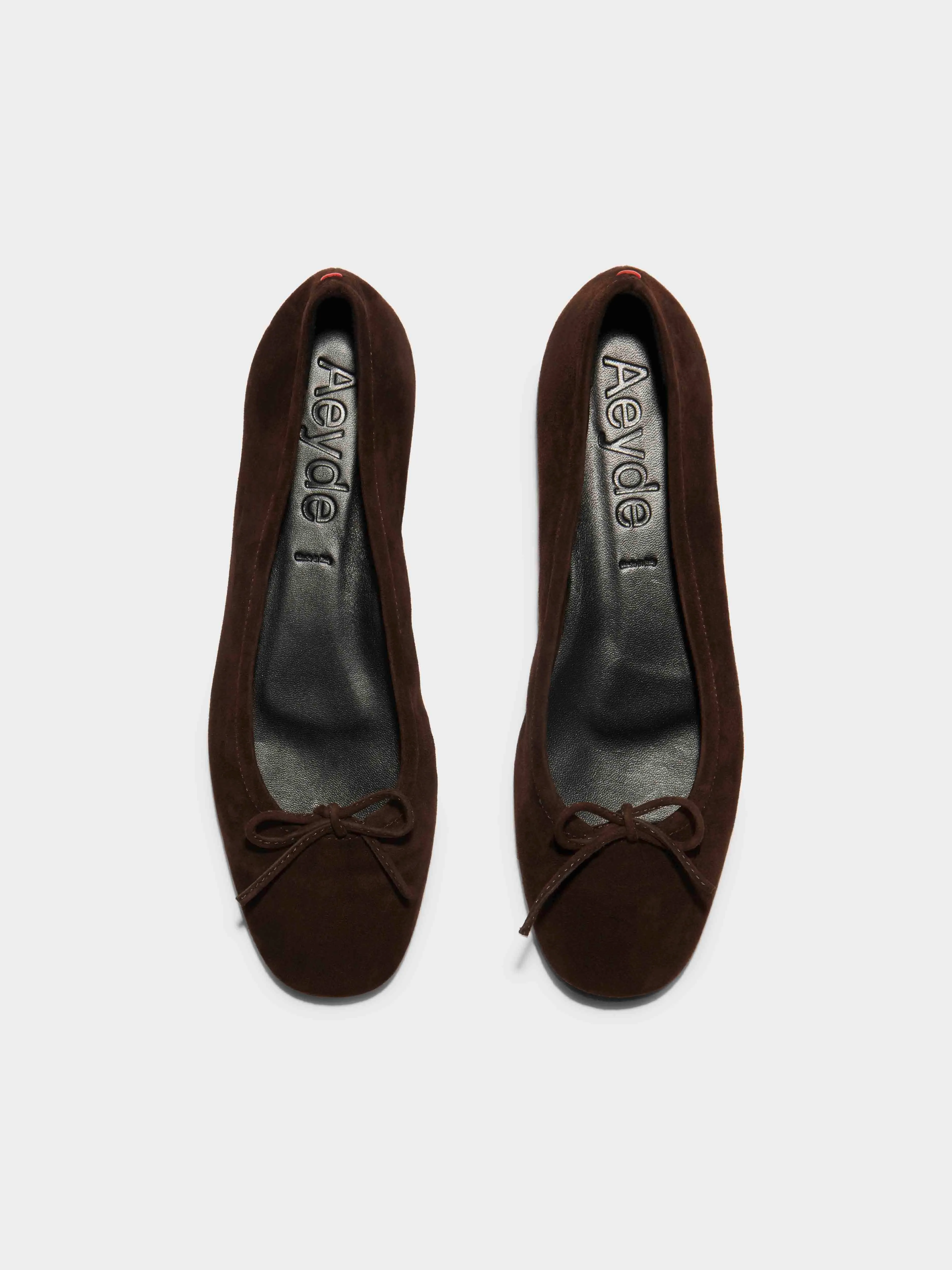 Delfina Suede Ballet Flat in Moka