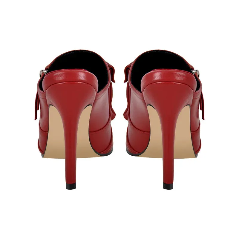 Denim Pointed Toe Stiletto Mules