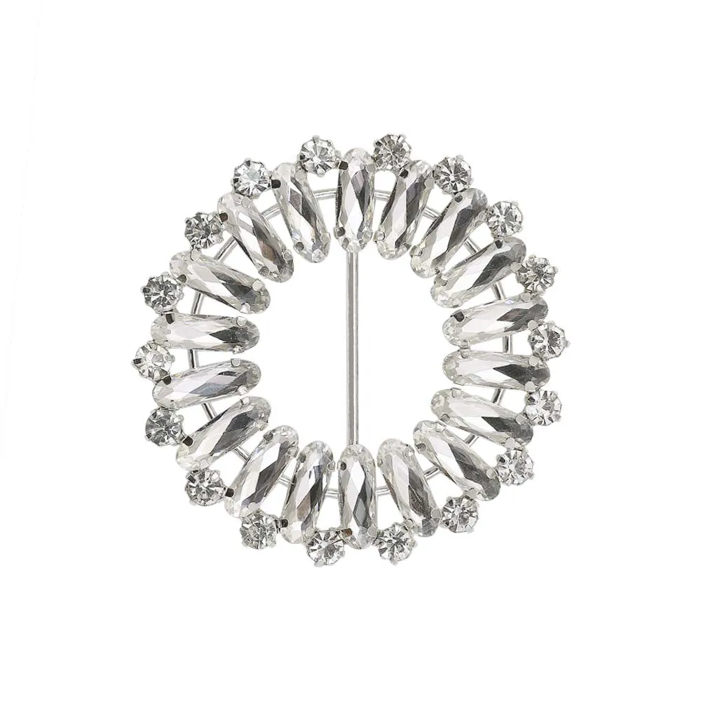 Designer Round Shape Oval Diamond Sliding Belt Buckle
