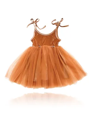 DOLLY UNIVERSE VELVET COSMIC STRINGS TUTU DRESS caramel