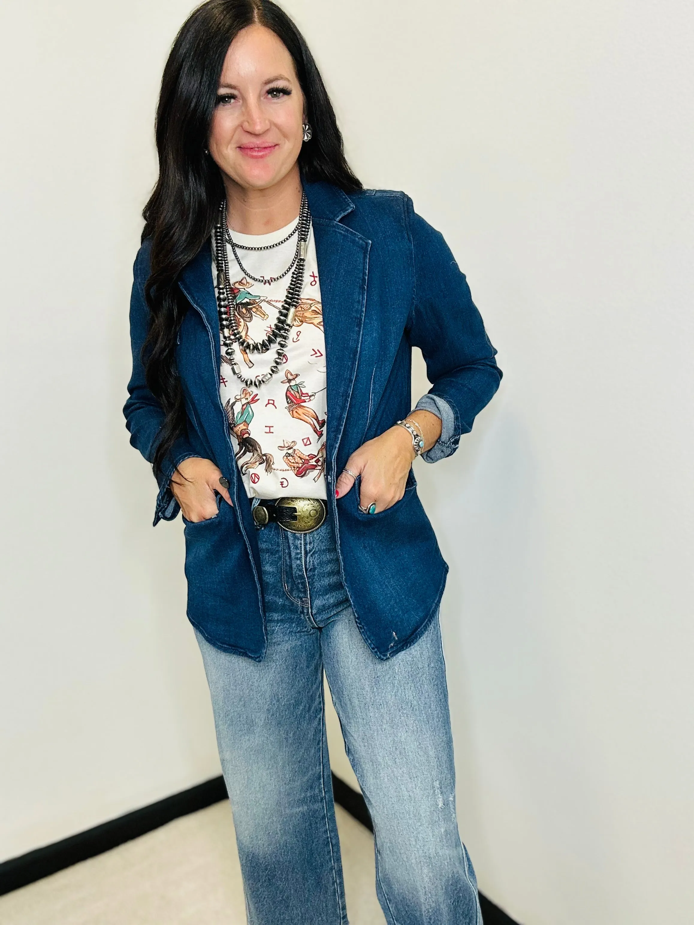 Donna Denim Blazer