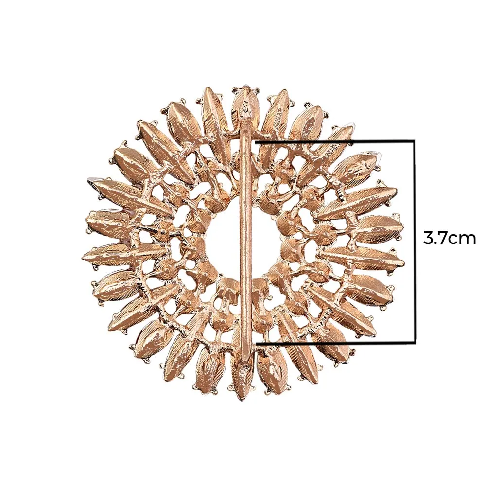 Down Slide Shiny Frame Decorative Diamond Belt Buckle