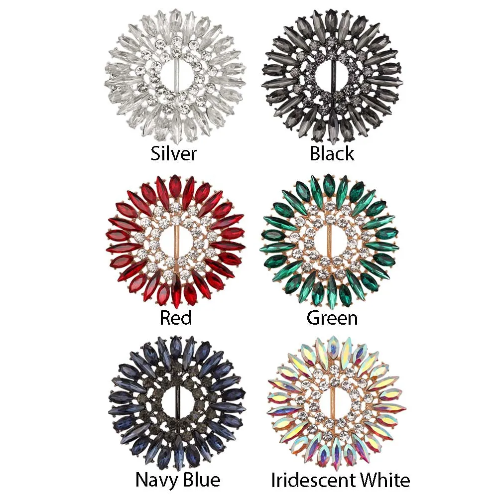 Down Slide Shiny Frame Decorative Diamond Belt Buckle