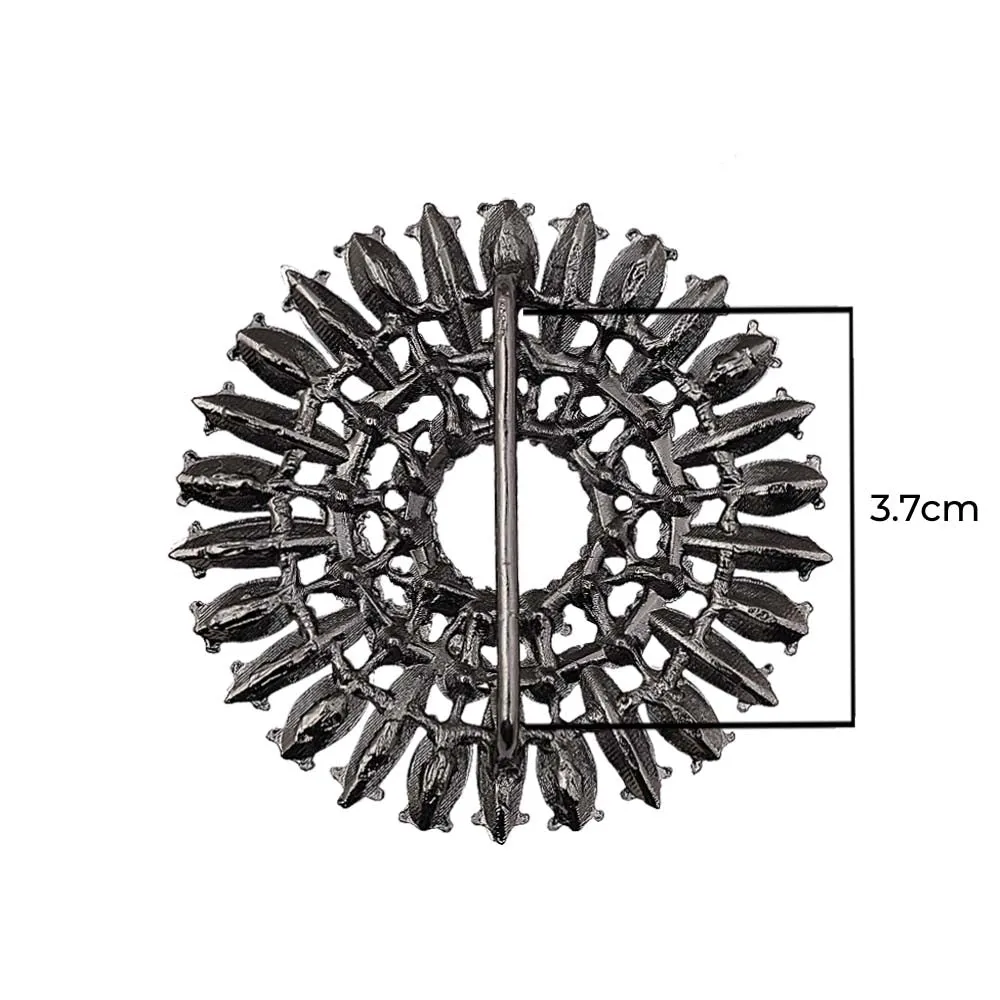 Down Slide Shiny Frame Decorative Diamond Belt Buckle
