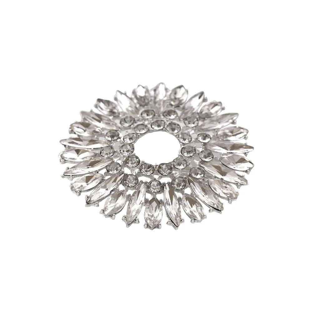 Down Slide Shiny Frame Decorative Diamond Belt Buckle