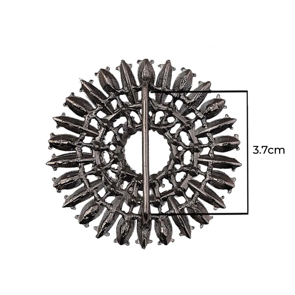 Down Slide Shiny Frame Decorative Diamond Belt Buckle