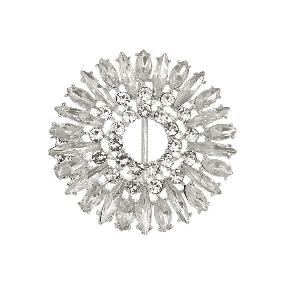 Down Slide Shiny Frame Decorative Diamond Belt Buckle