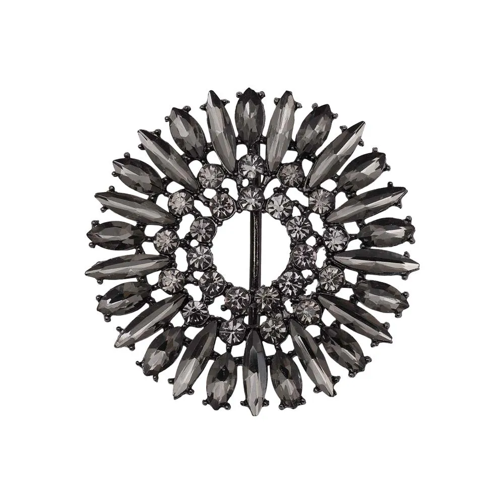 Down Slide Shiny Frame Decorative Diamond Belt Buckle