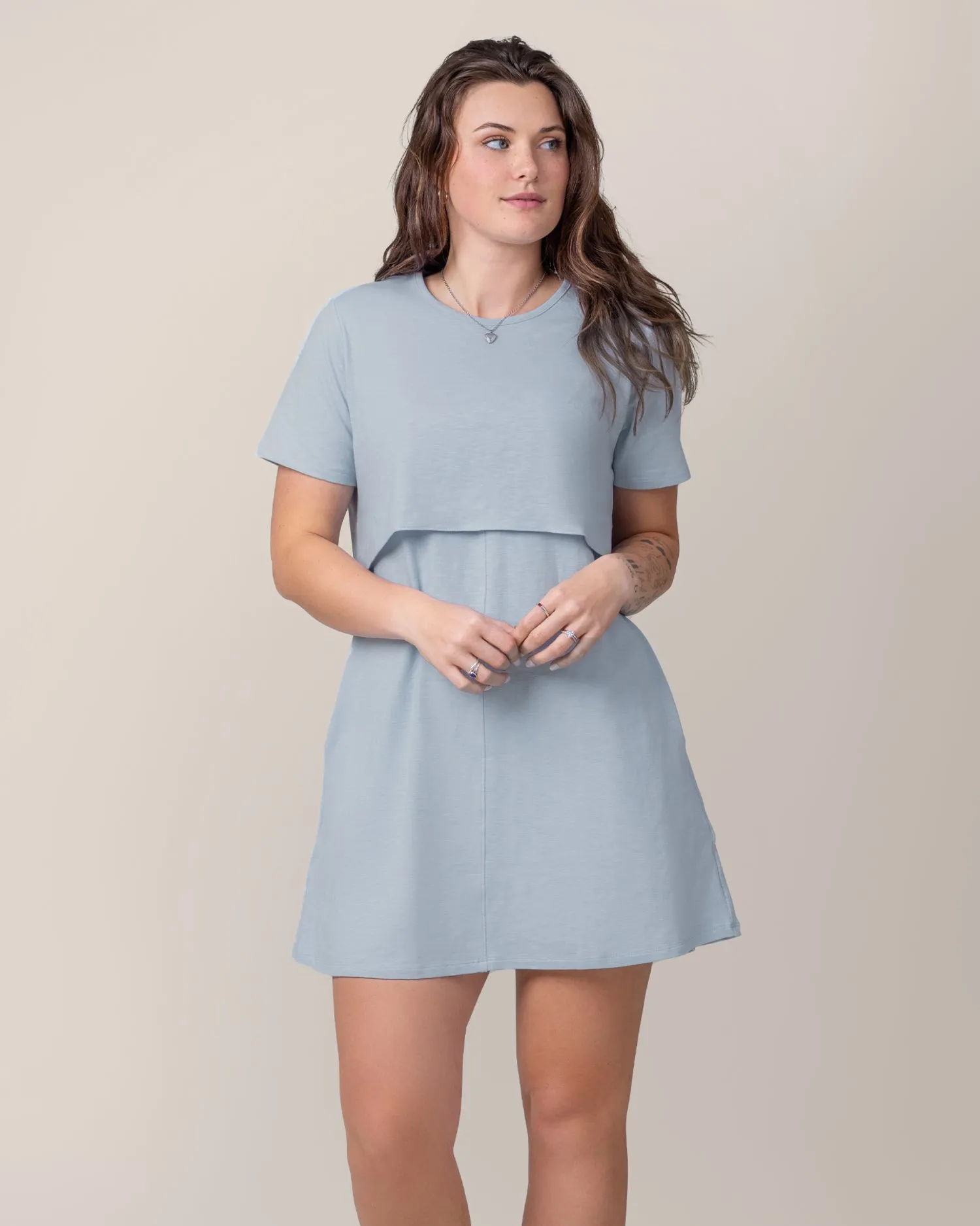 Emmie Nursing T-shirt Dress | French Blue