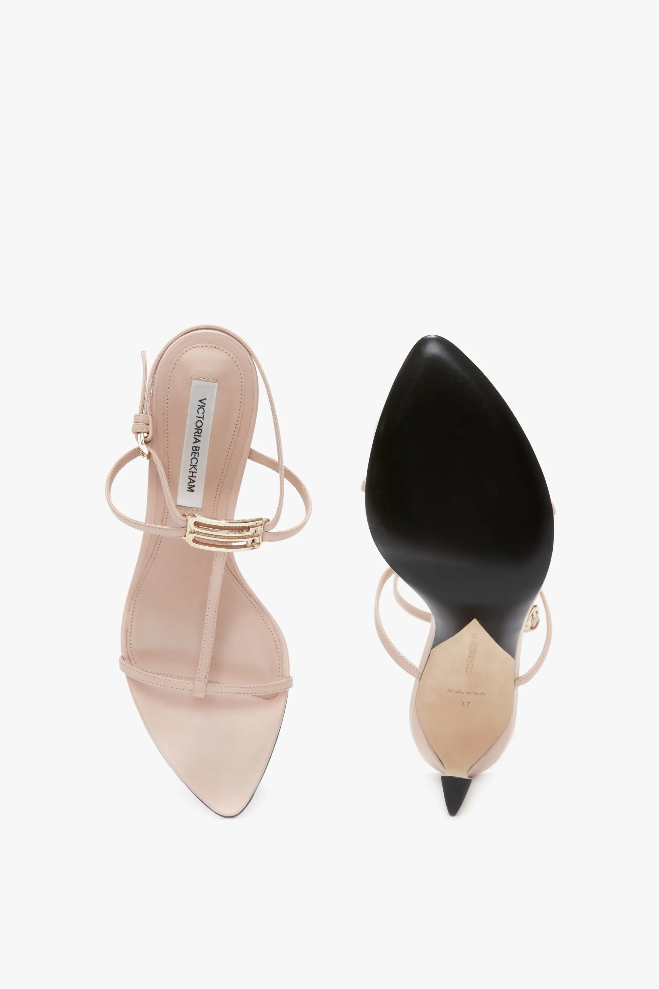 Frame Detail Sandal In Neutral Leather
